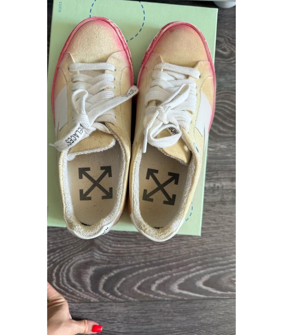 OFF-WHITE Розовые замшевые кеды, фото 3