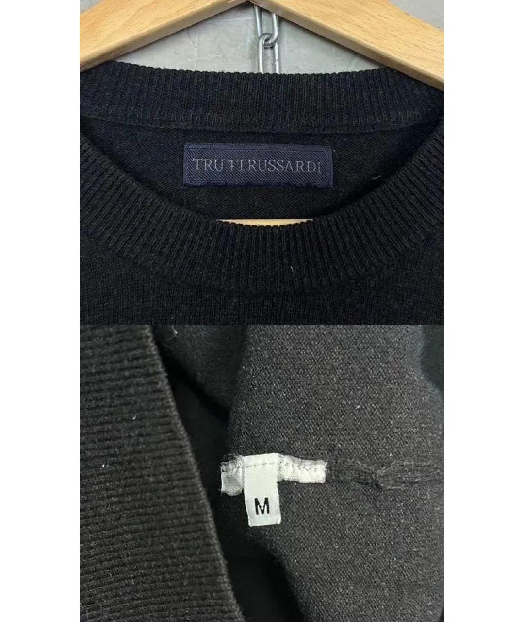 TRUSSARDI Черный шерстяной джемпер / свитер, фото 6