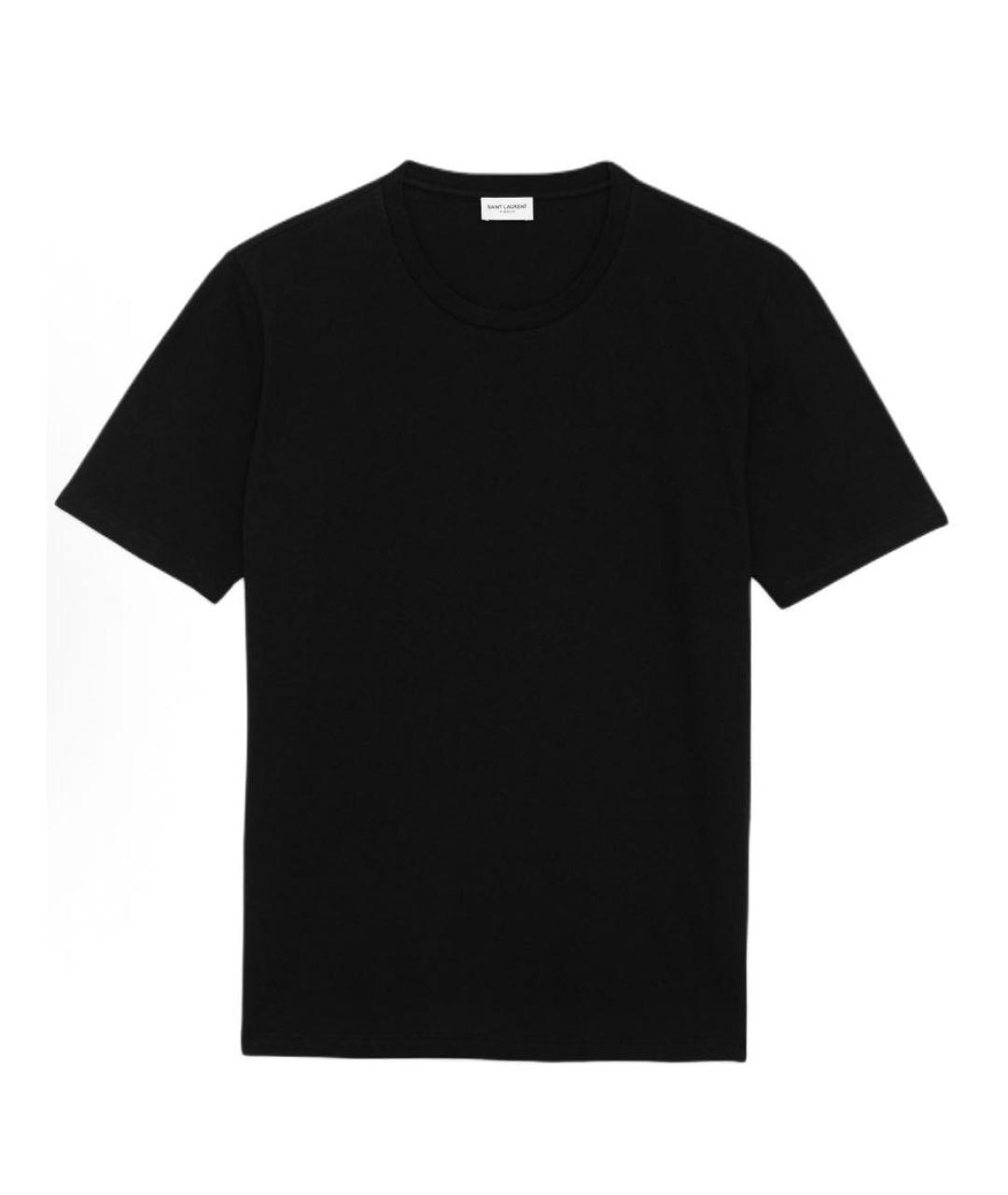 SAINT LAURENT Черная хлопковая футболка, фото 1