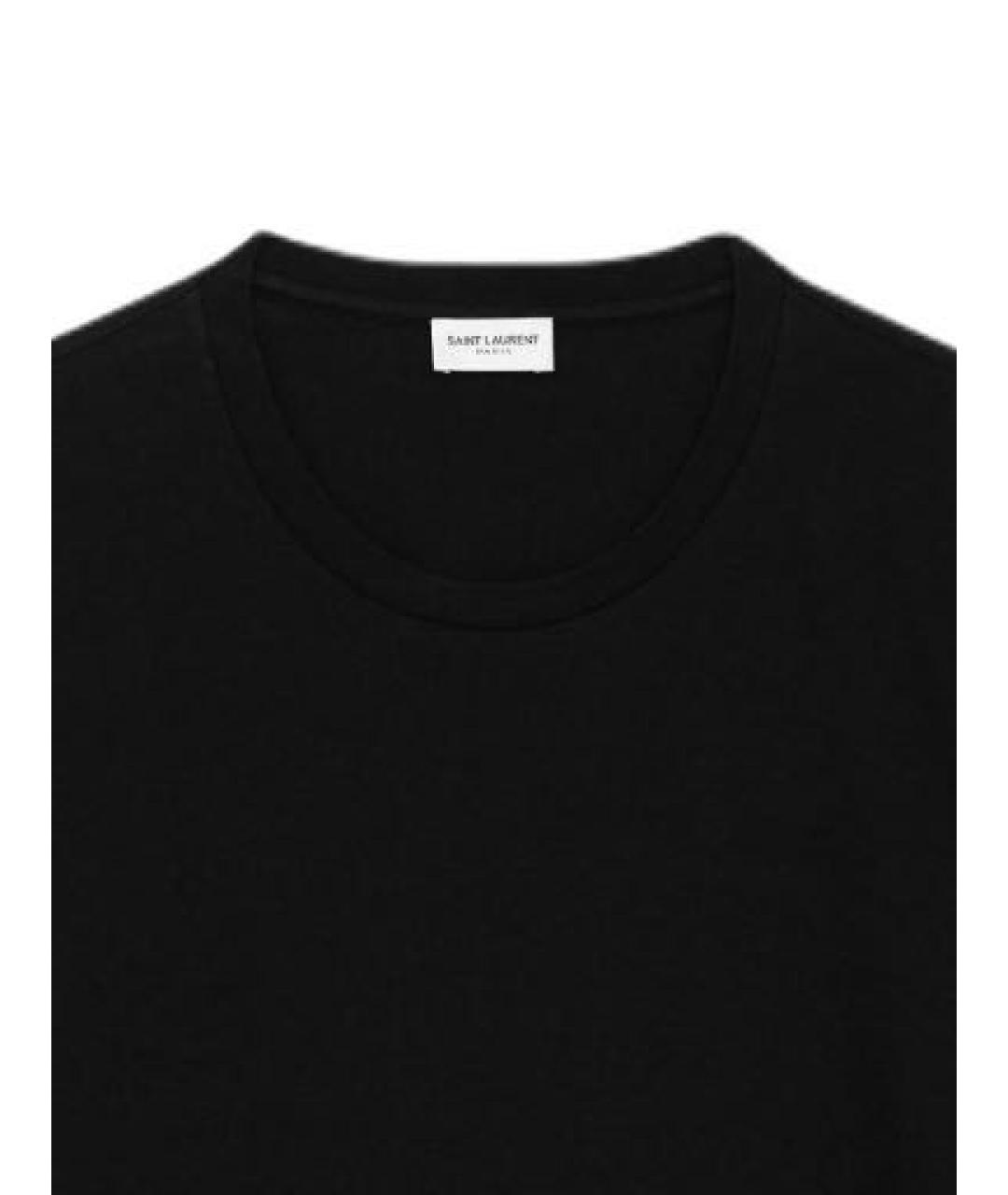 SAINT LAURENT Черная хлопковая футболка, фото 3