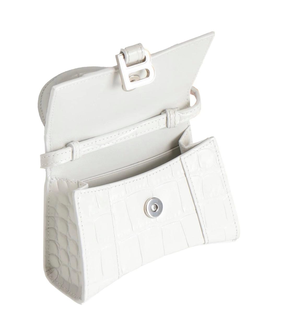 BALENCIAGA Белая кожаная сумка с короткими ручками, фото 2