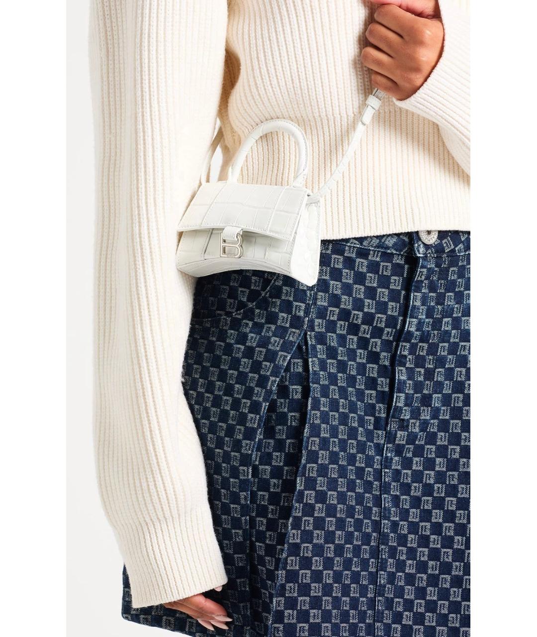 BALENCIAGA Белая кожаная сумка с короткими ручками, фото 3