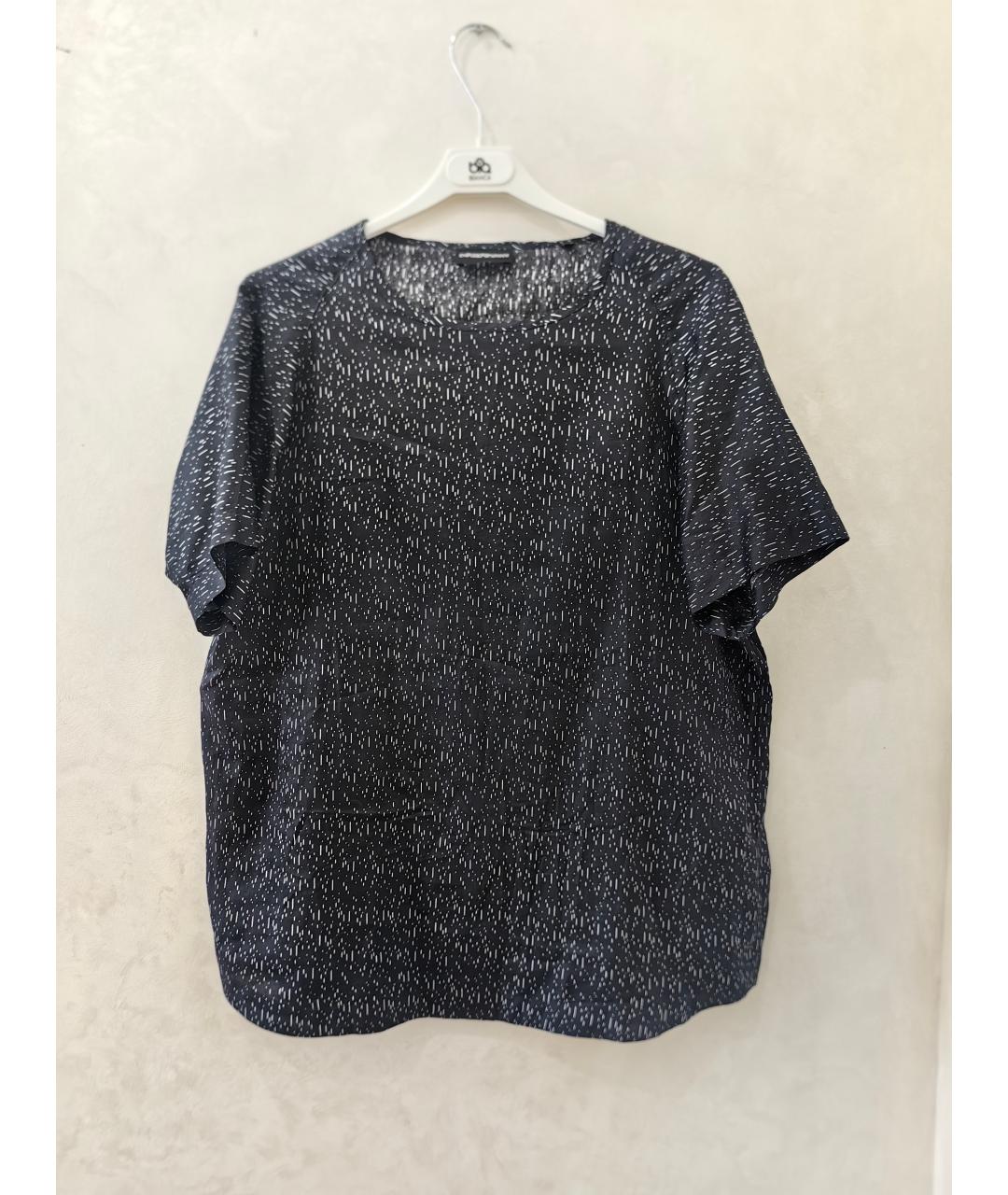 EMPORIO ARMANI Черная хлопковая футболка, фото 5