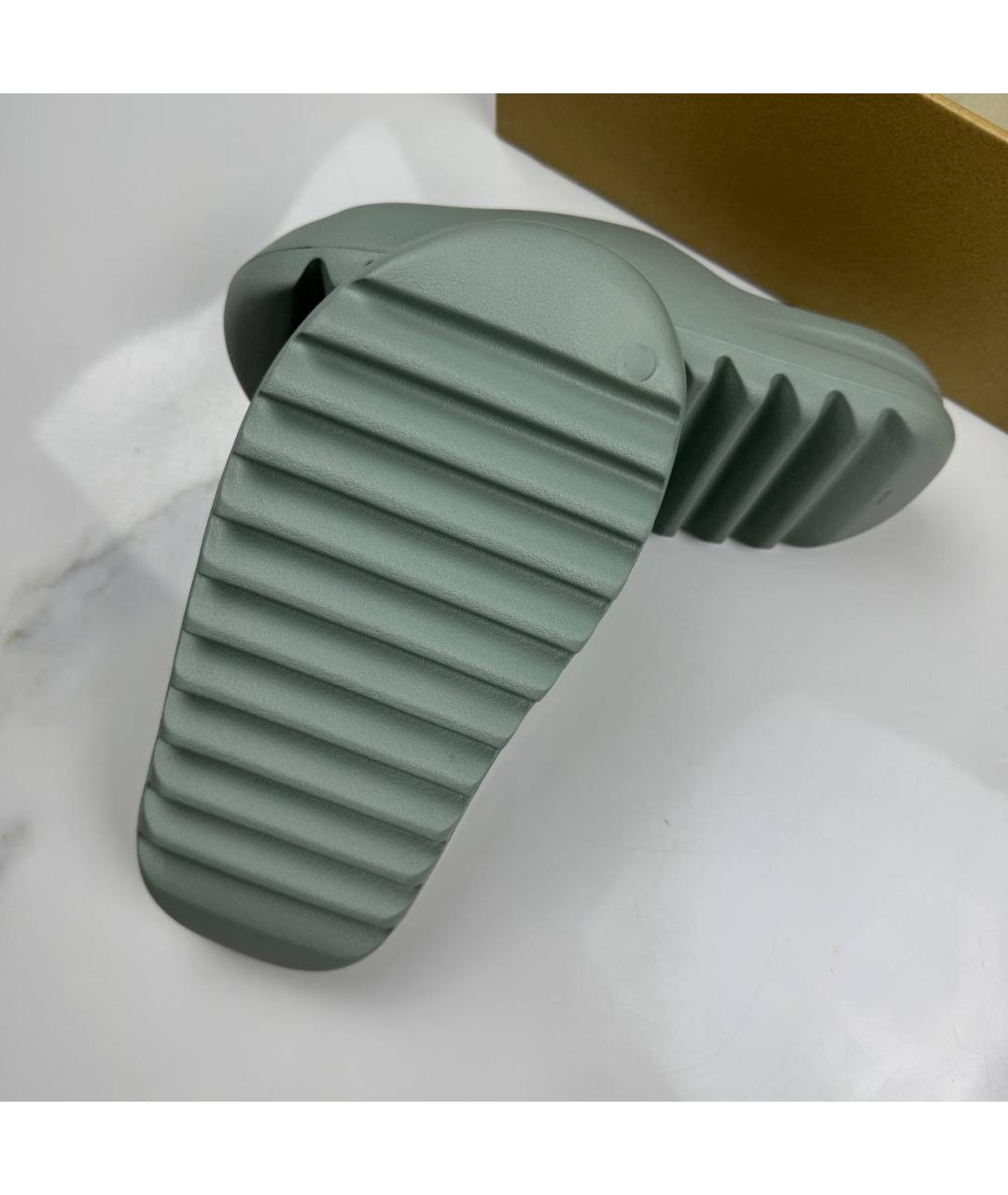 ADIDAS YEEZY Бирюзовые резиновые шлепанцы, фото 6
