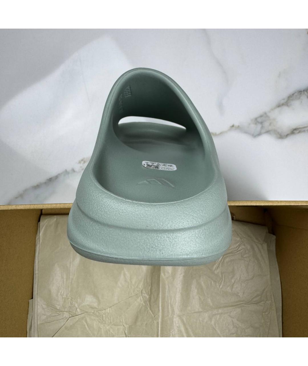 ADIDAS YEEZY Бирюзовые резиновые шлепанцы, фото 5