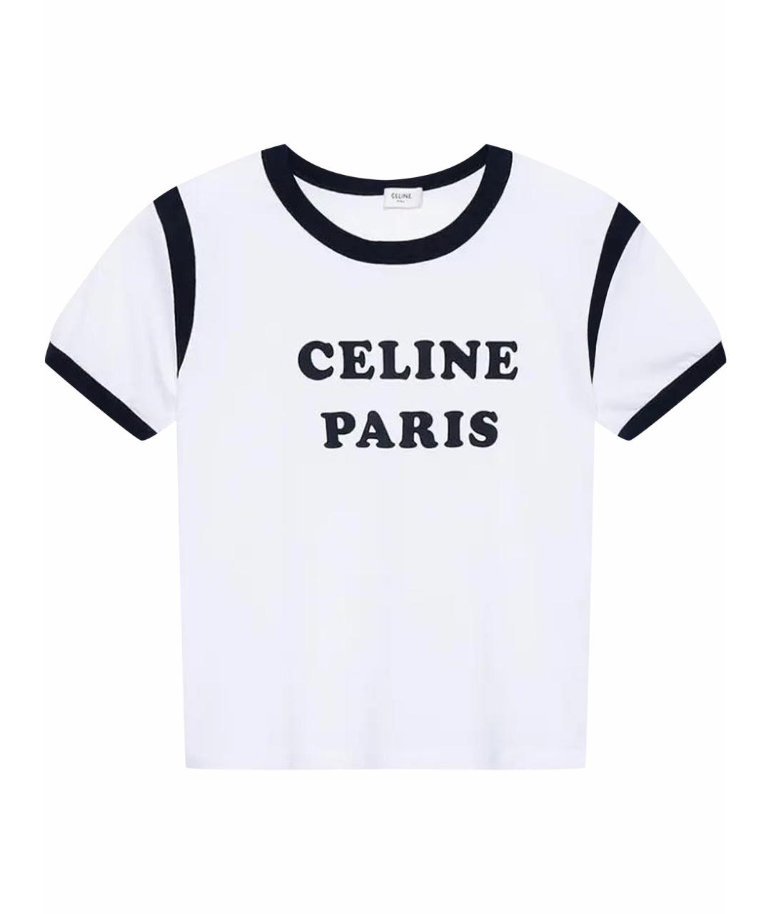 CELINE Белая хлопковая футболка, фото 1