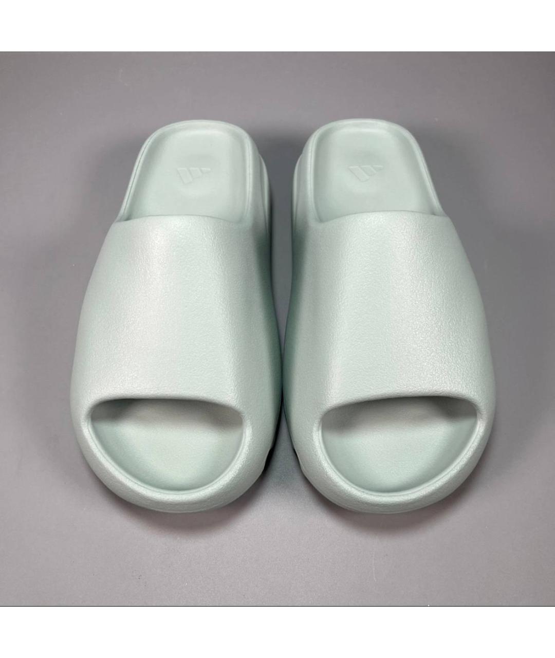 ADIDAS YEEZY Бирюзовые резиновые шлепанцы, фото 4