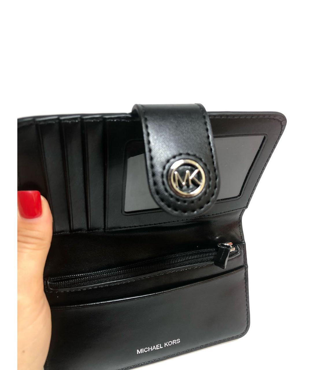 MICHAEL KORS Черный кожаный кошелек, фото 5