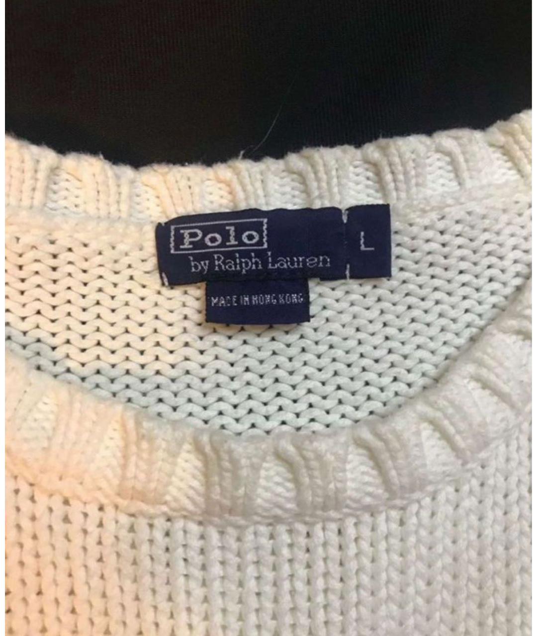 POLO RALPH LAUREN Белый хлопковый джемпер / свитер, фото 3