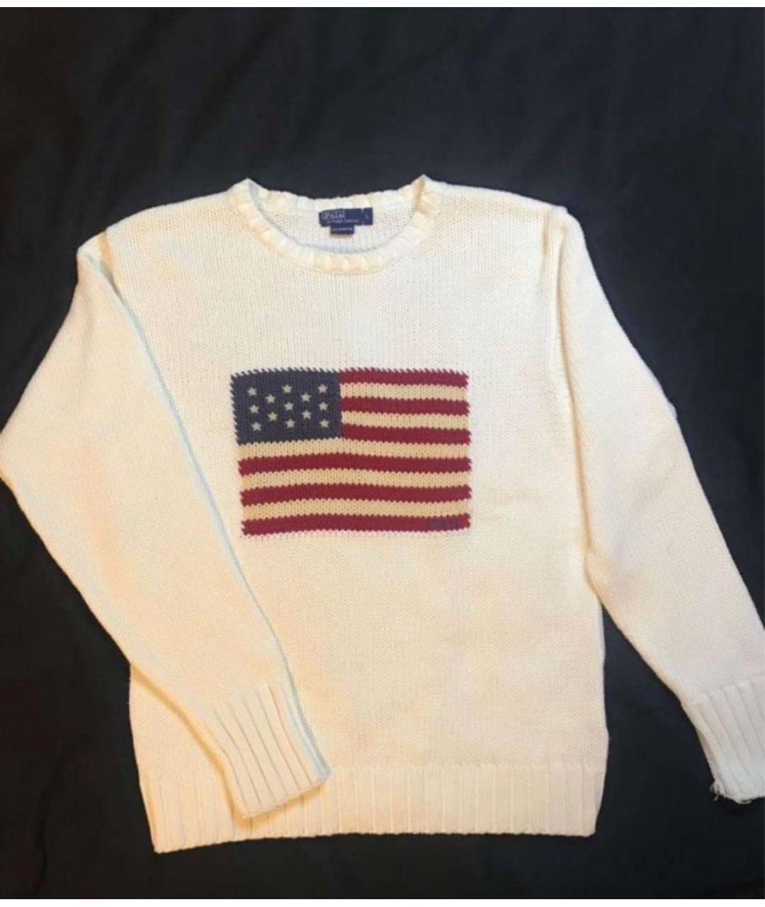 POLO RALPH LAUREN Белый хлопковый джемпер / свитер, фото 2