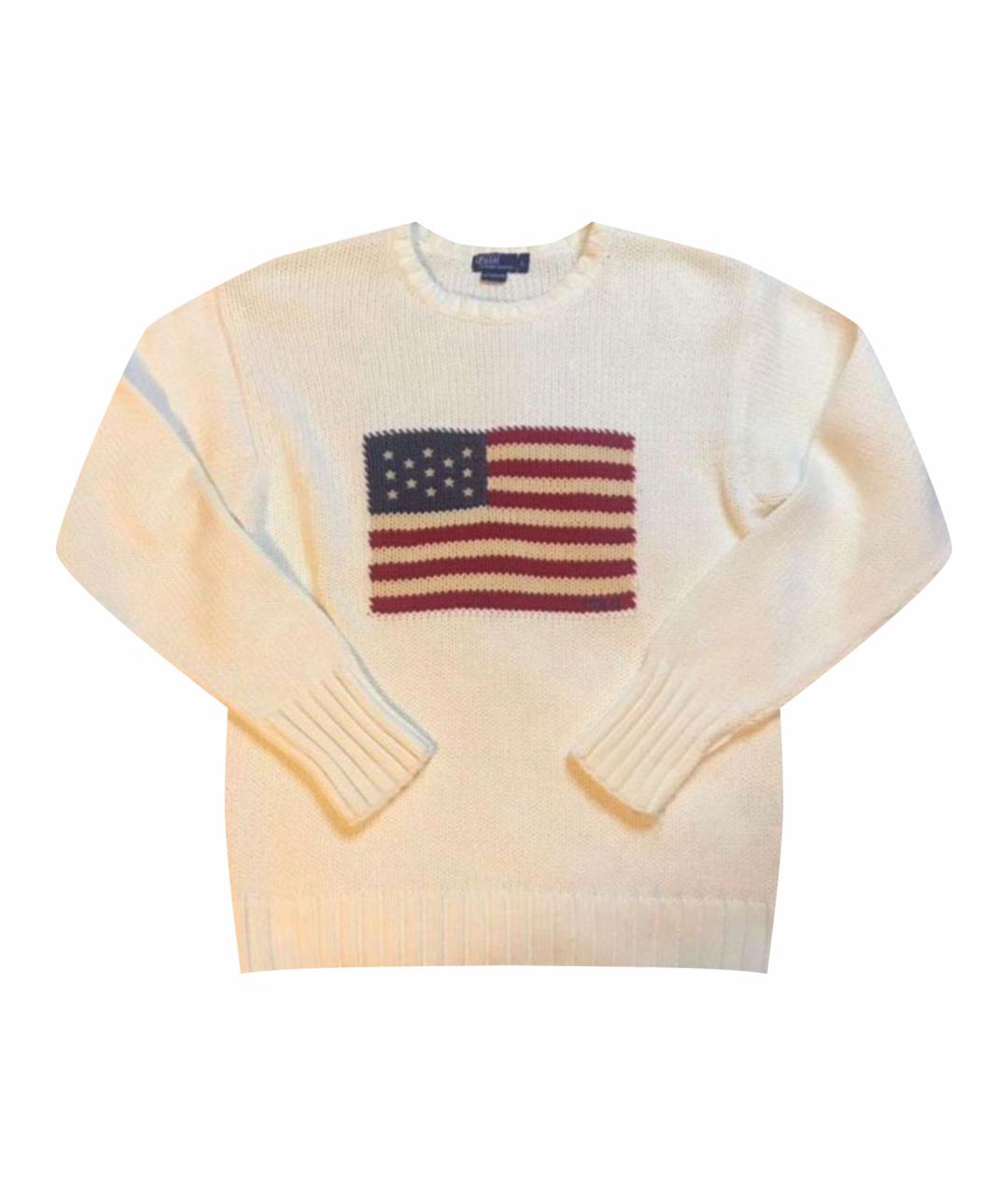 POLO RALPH LAUREN Белый хлопковый джемпер / свитер, фото 1