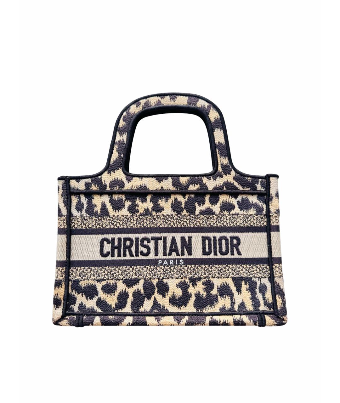 CHRISTIAN DIOR Коричневая тканевая сумка тоут, фото 1