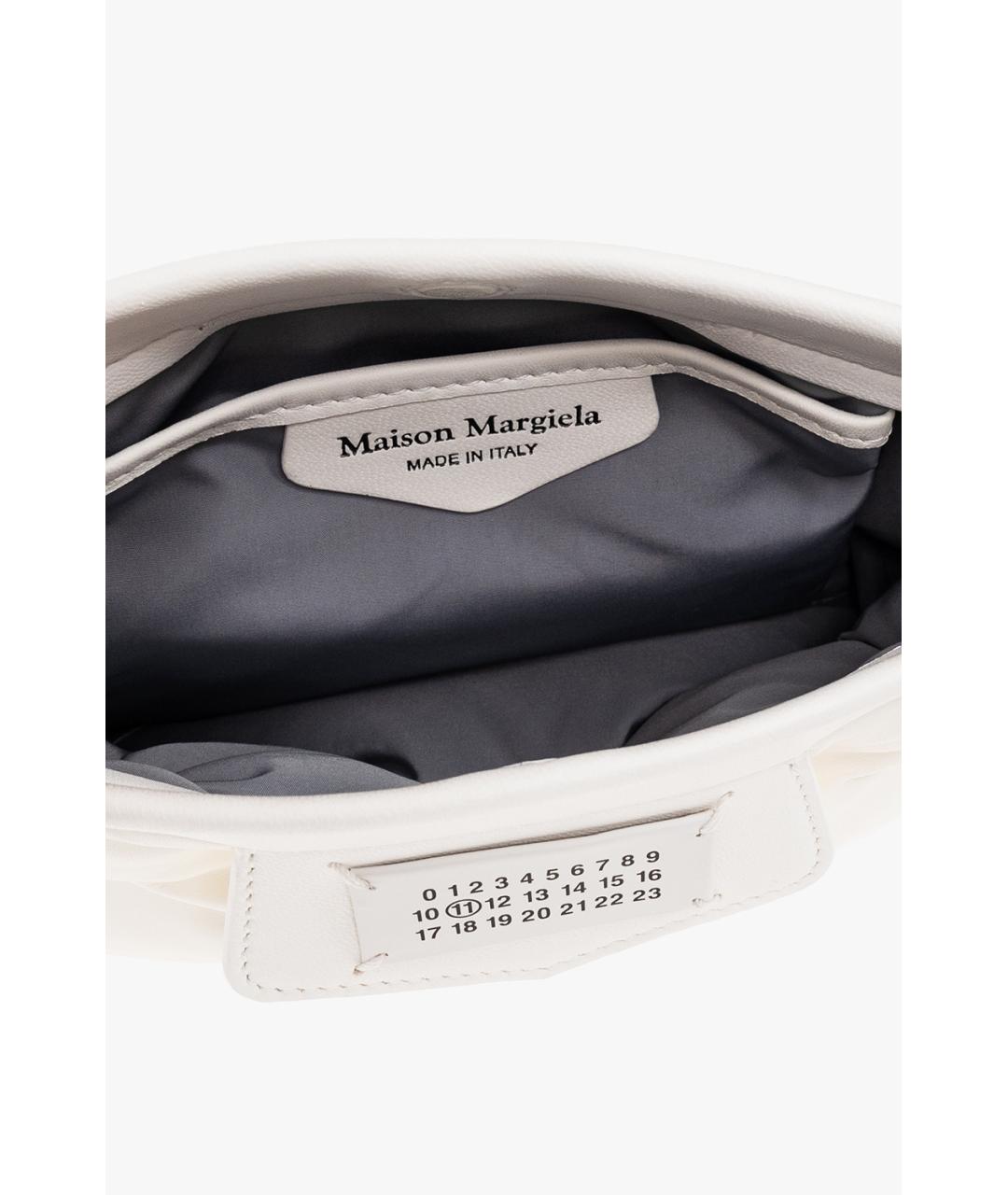 MAISON MARGIELA Белая кожаная сумка через плечо, фото 4