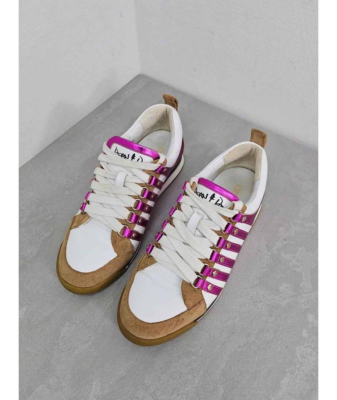 DSQUARED2 Белые кожаные кроссовки, фото 8