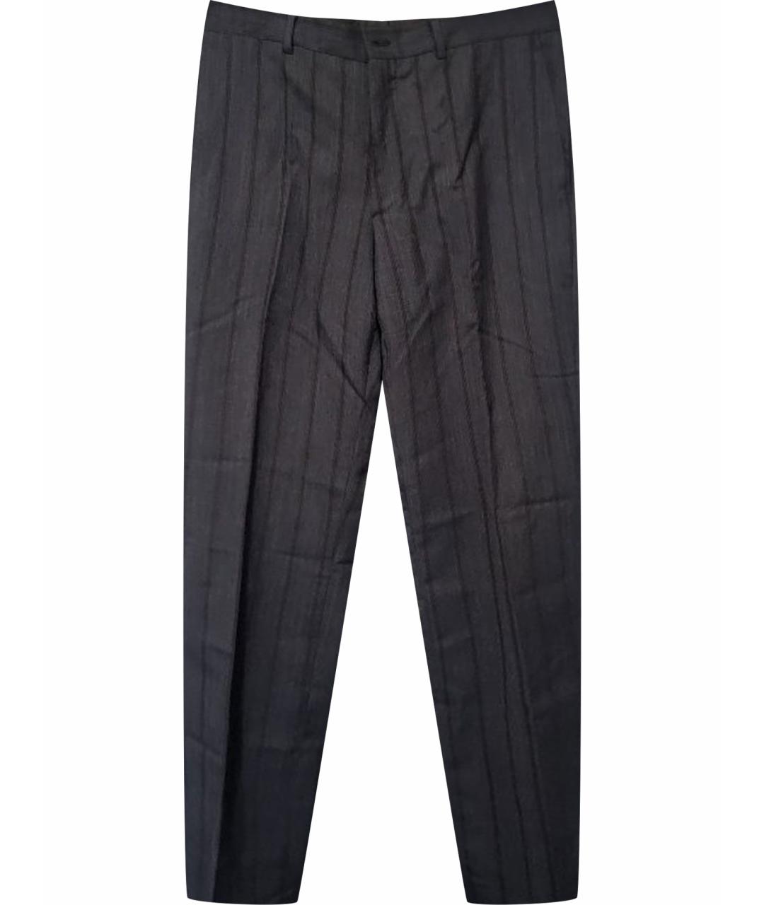 ETRO Серые хлопковые классические брюки, фото 1