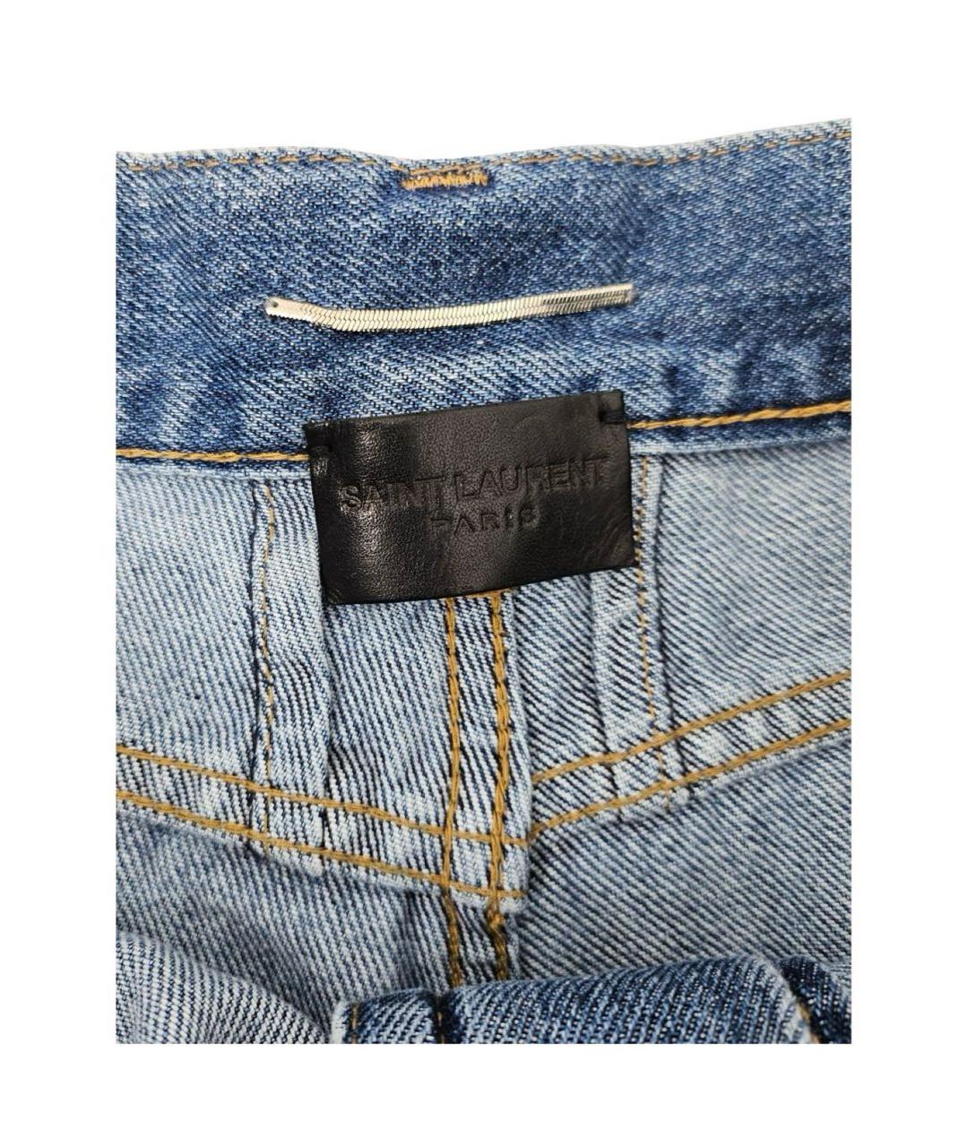 SAINT LAURENT Голубые хлопковые шорты, фото 3