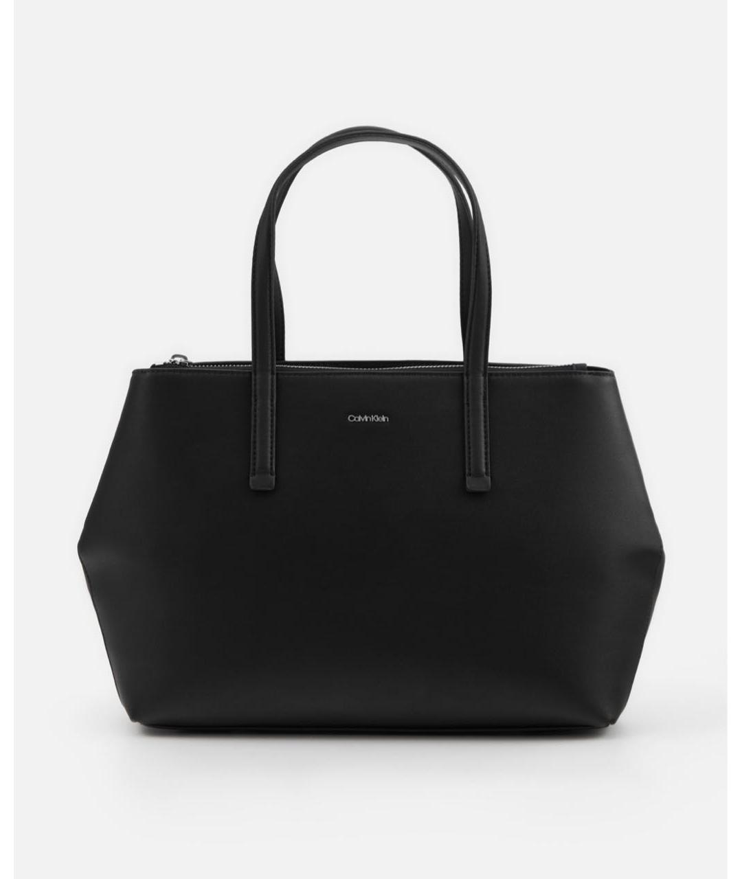 CALVIN KLEIN Черная сумка тоут, фото 3