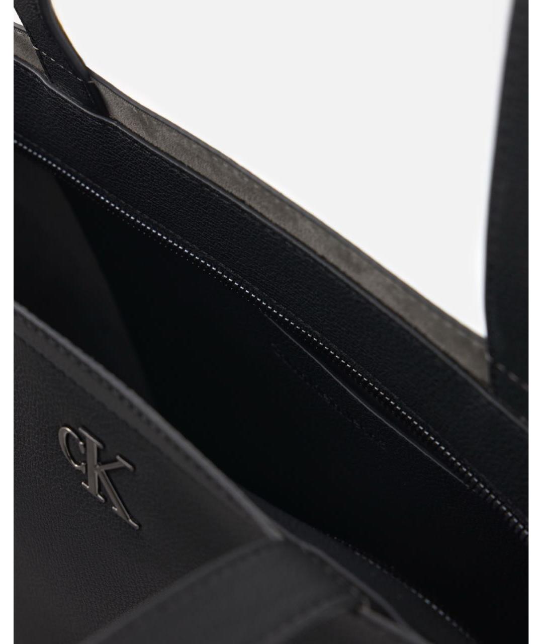 CALVIN KLEIN Черная сумка тоут, фото 3