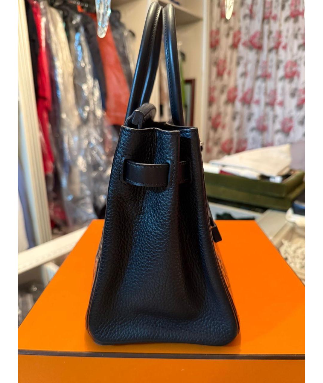 HERMES Черная сумка тоут из экзотической кожи, фото 3