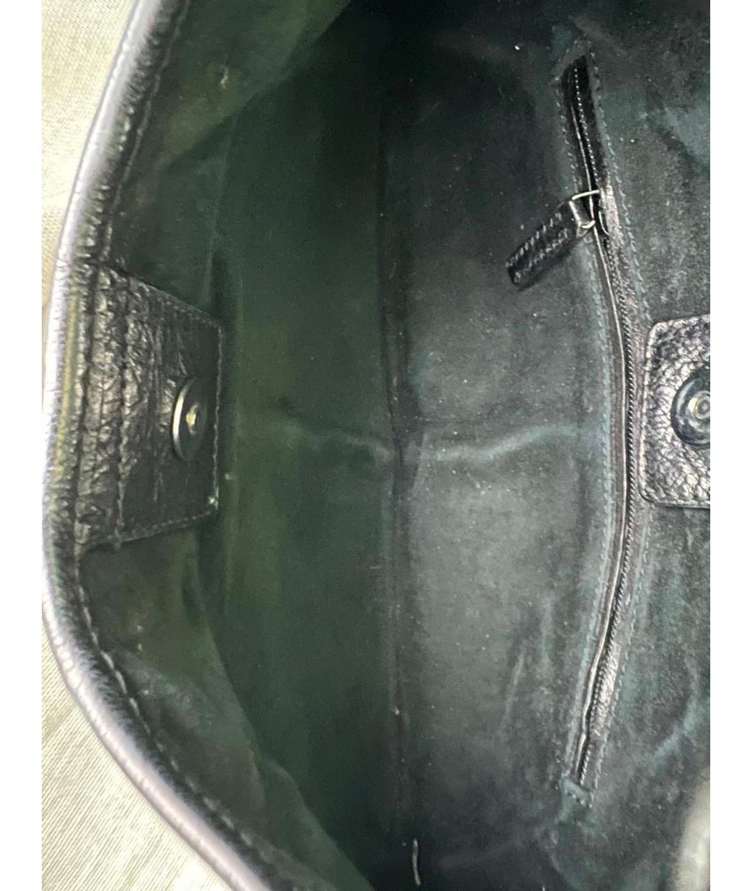 SAINT LAURENT Черная кожаная сумка с короткими ручками, фото 4