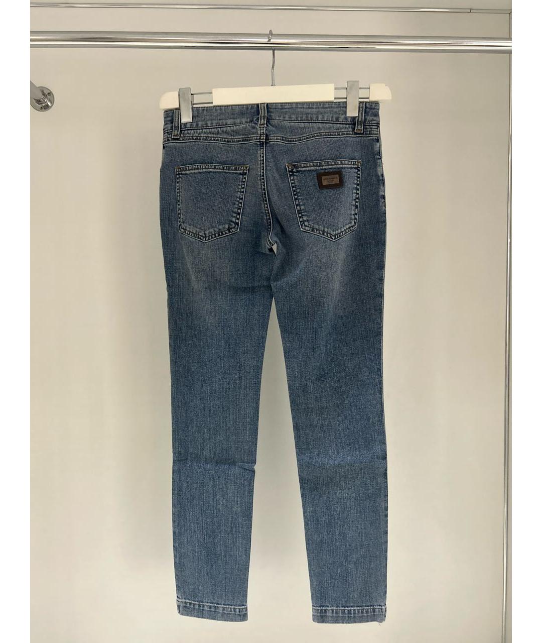 DOLCE&GABBANA Синие хлопко-эластановые джинсы слим, фото 2