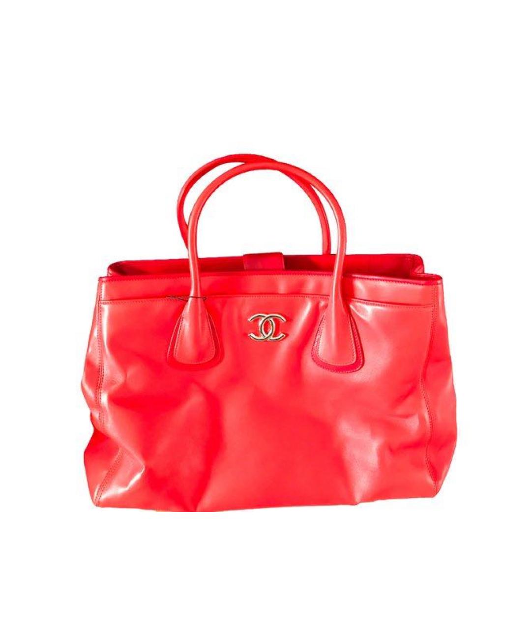 CHANEL Красная кожаная сумка тоут, фото 7