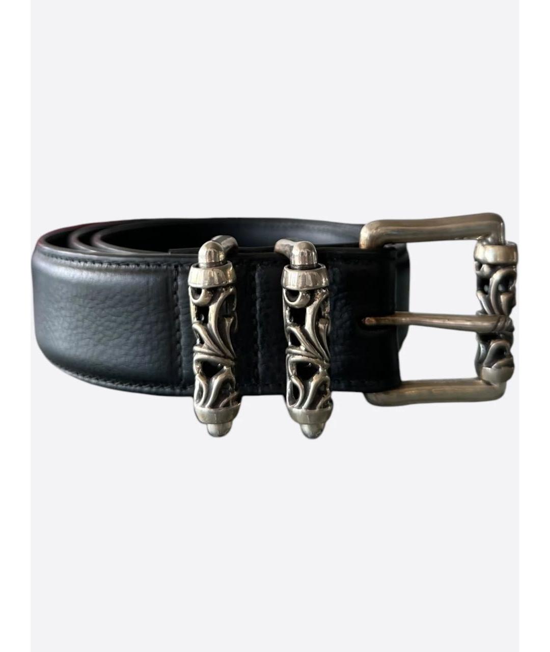 CHROME HEARTS Черный кожаный ремень, фото 4