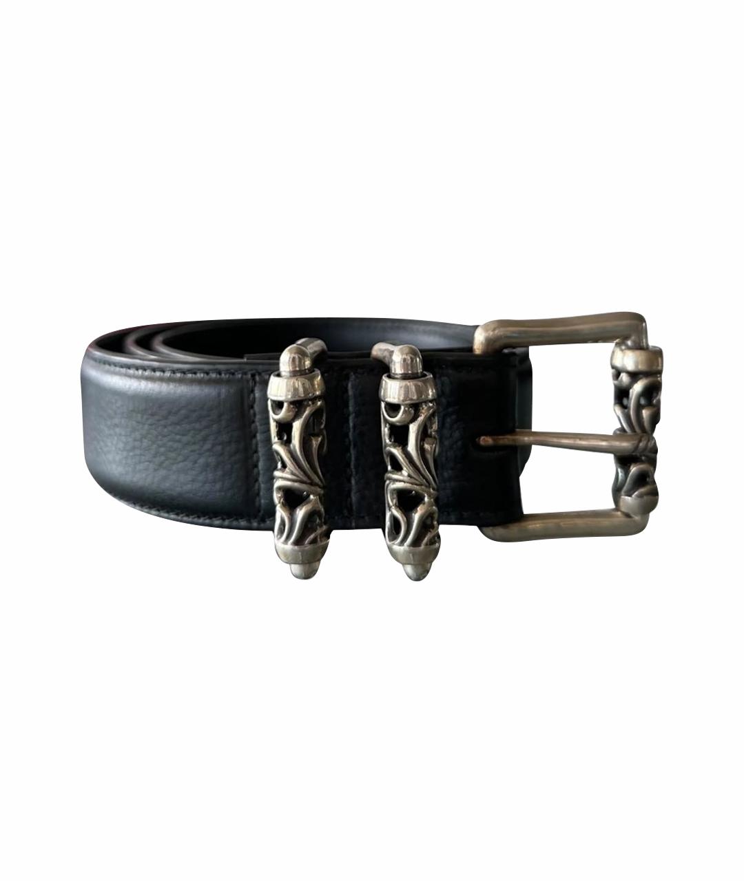 CHROME HEARTS Черный кожаный ремень, фото 1
