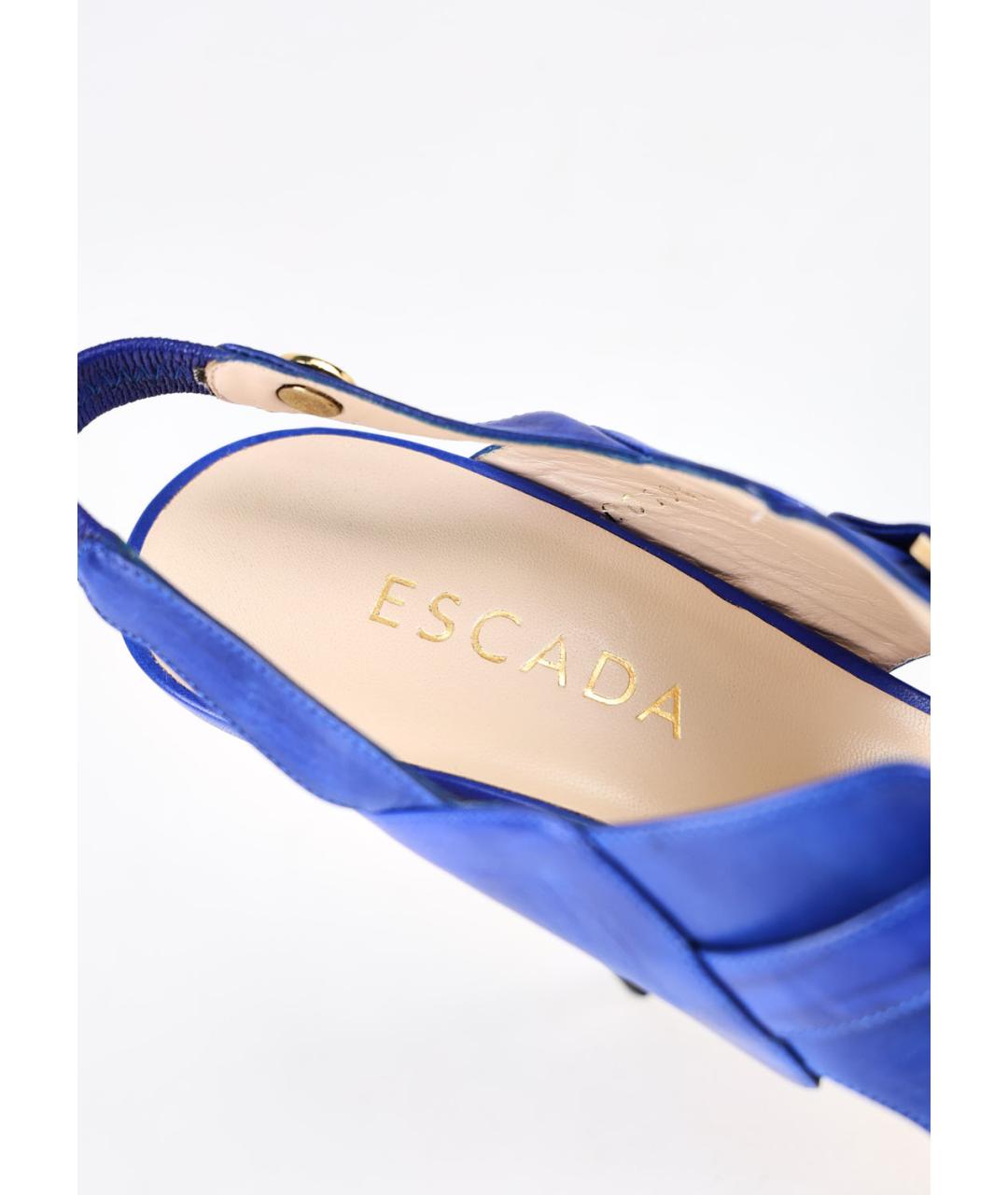 ESCADA Синие кожаные босоножки, фото 3