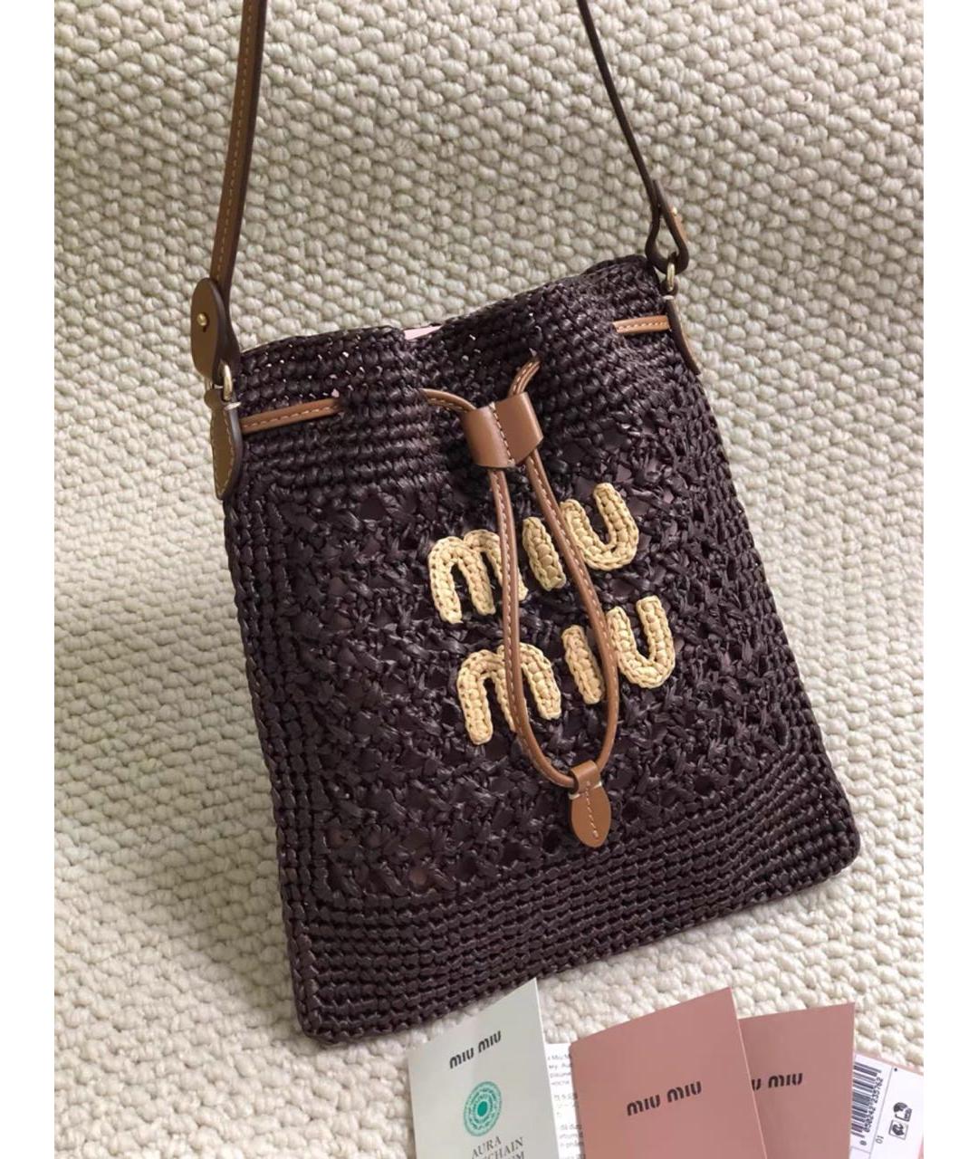 MIU MIU Коричневая сумка с короткими ручками, фото 2