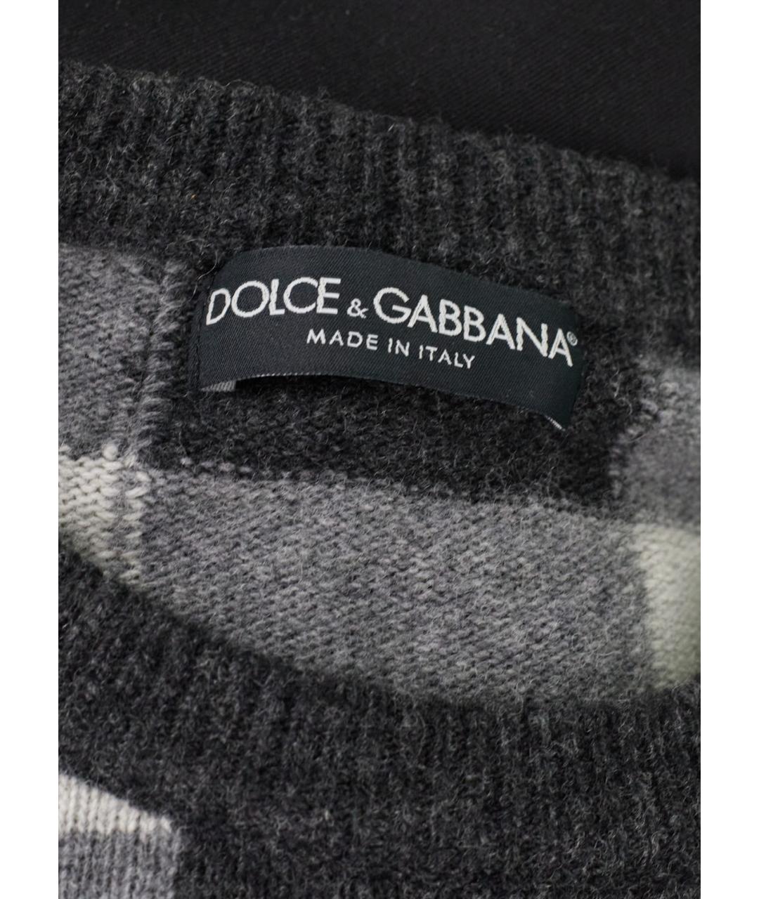 DOLCE&GABBANA Серый шерстяной джемпер / свитер, фото 3