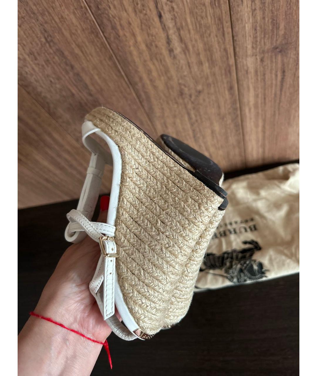 BURBERRY Белые босоножки, фото 7