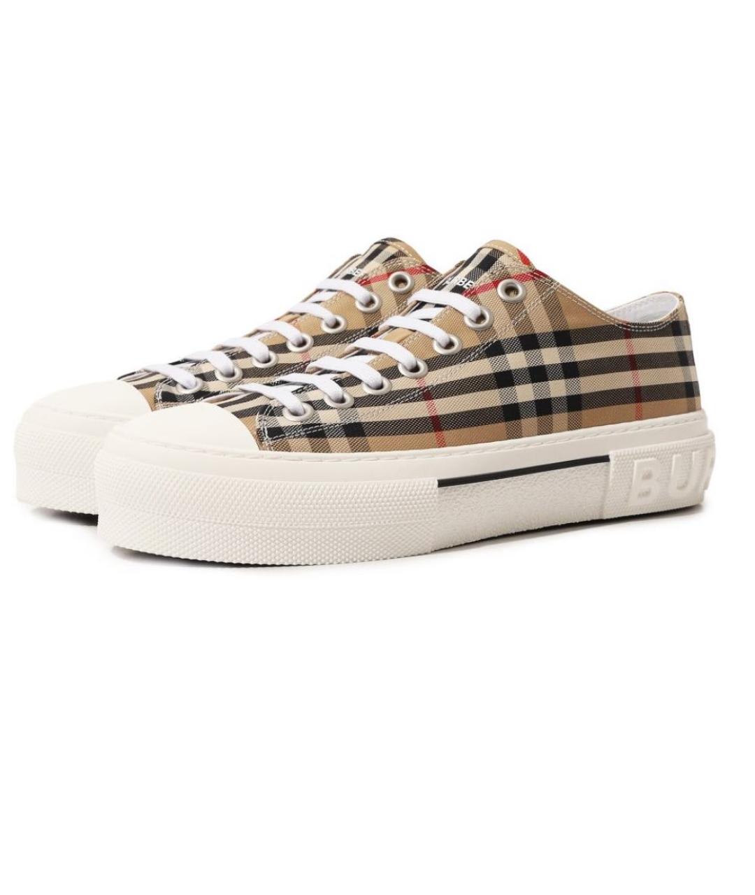 BURBERRY Бежевые кеды, фото 4