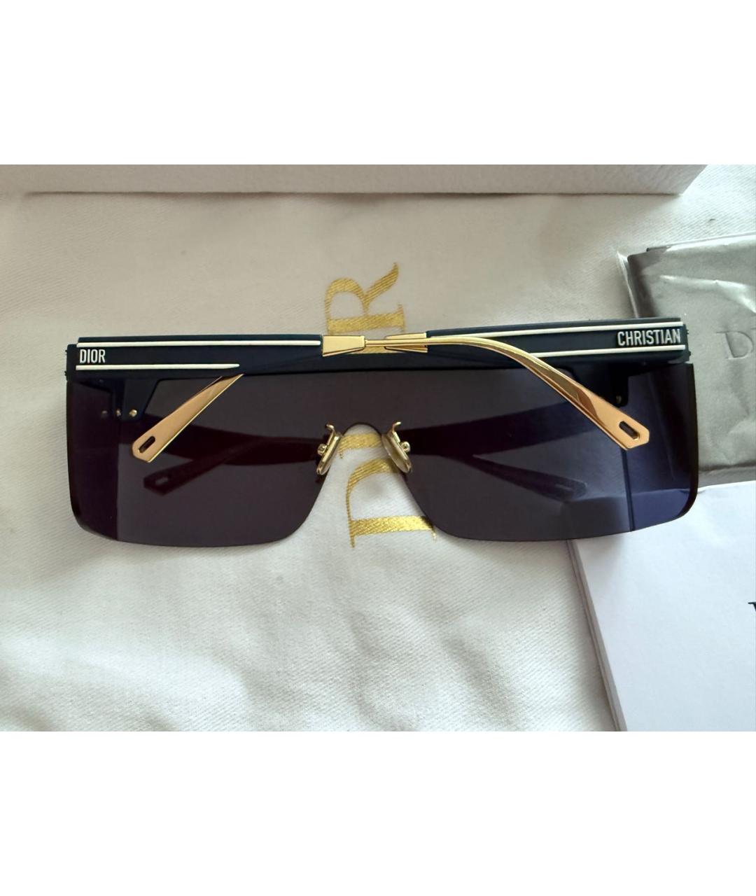 CHRISTIAN DIOR Темно-синие пластиковые солнцезащитные очки, фото 4