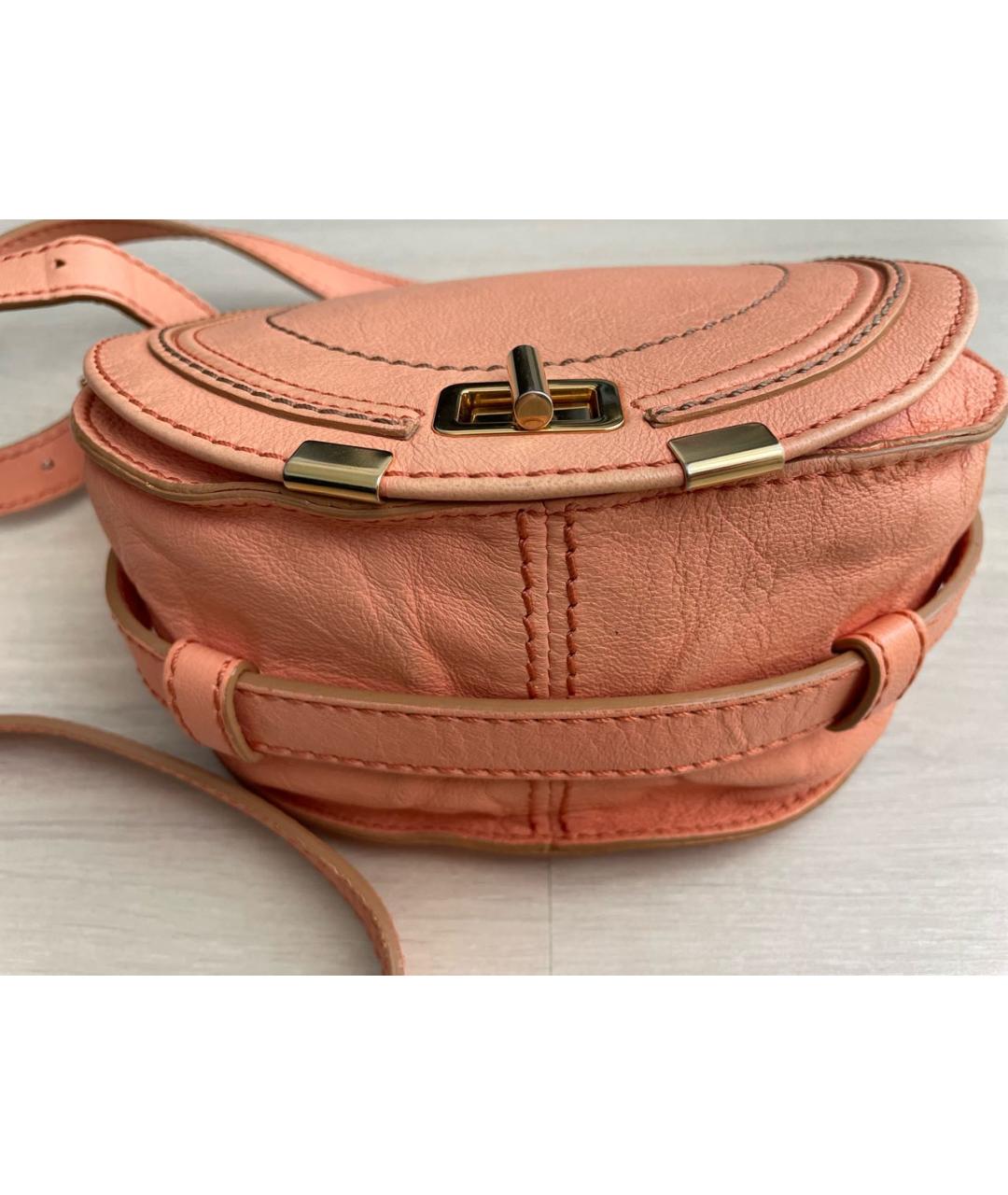 CHLOE Коралловая кожаная сумка через плечо, фото 4