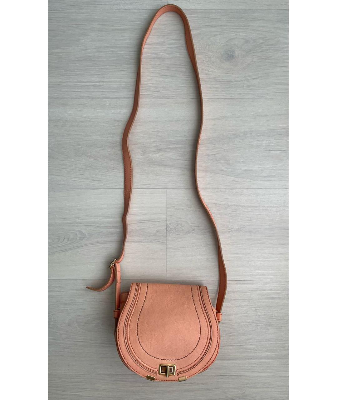 CHLOE Коралловая кожаная сумка через плечо, фото 9