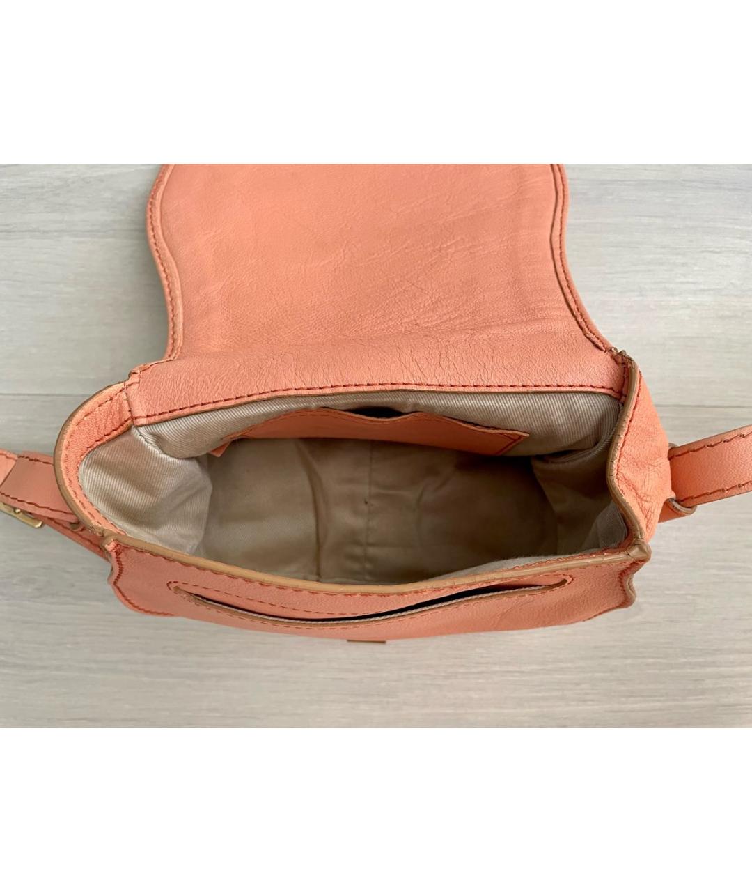 CHLOE Коралловая кожаная сумка через плечо, фото 5