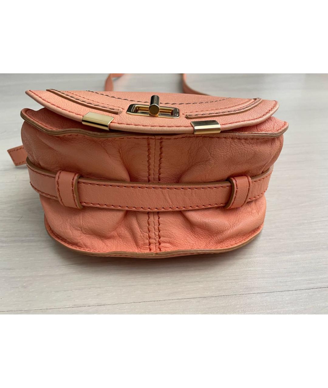 CHLOE Коралловая кожаная сумка через плечо, фото 6