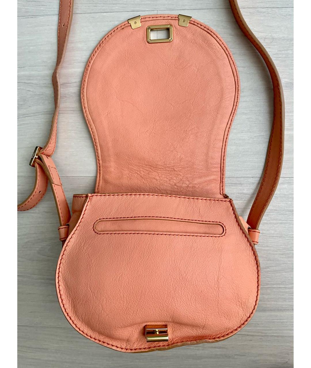 CHLOE Коралловая кожаная сумка через плечо, фото 8