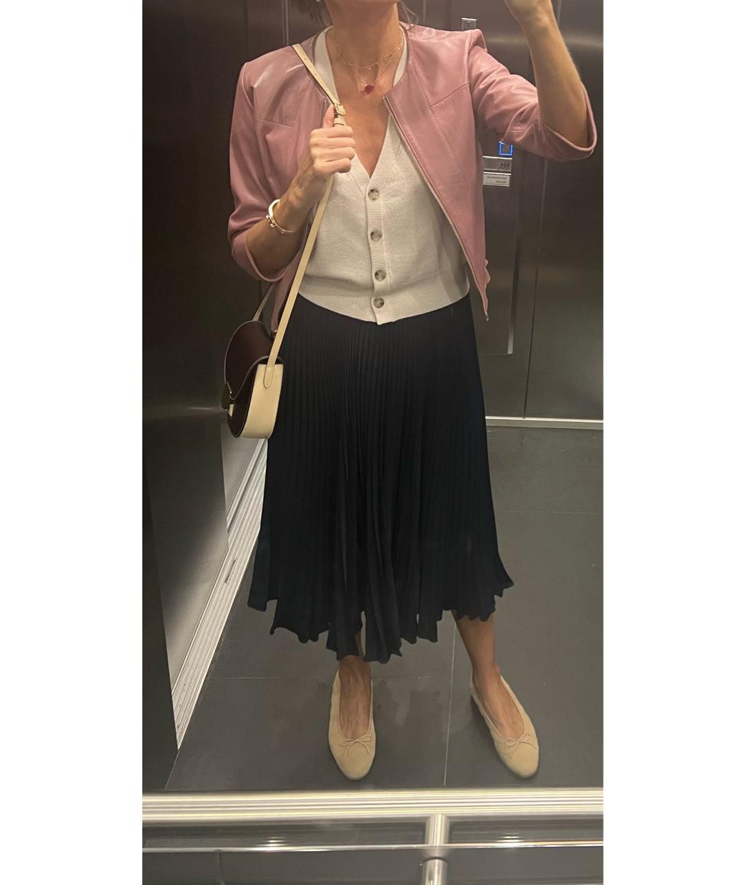 MAX MARA Розовая кожаная куртка, фото 8