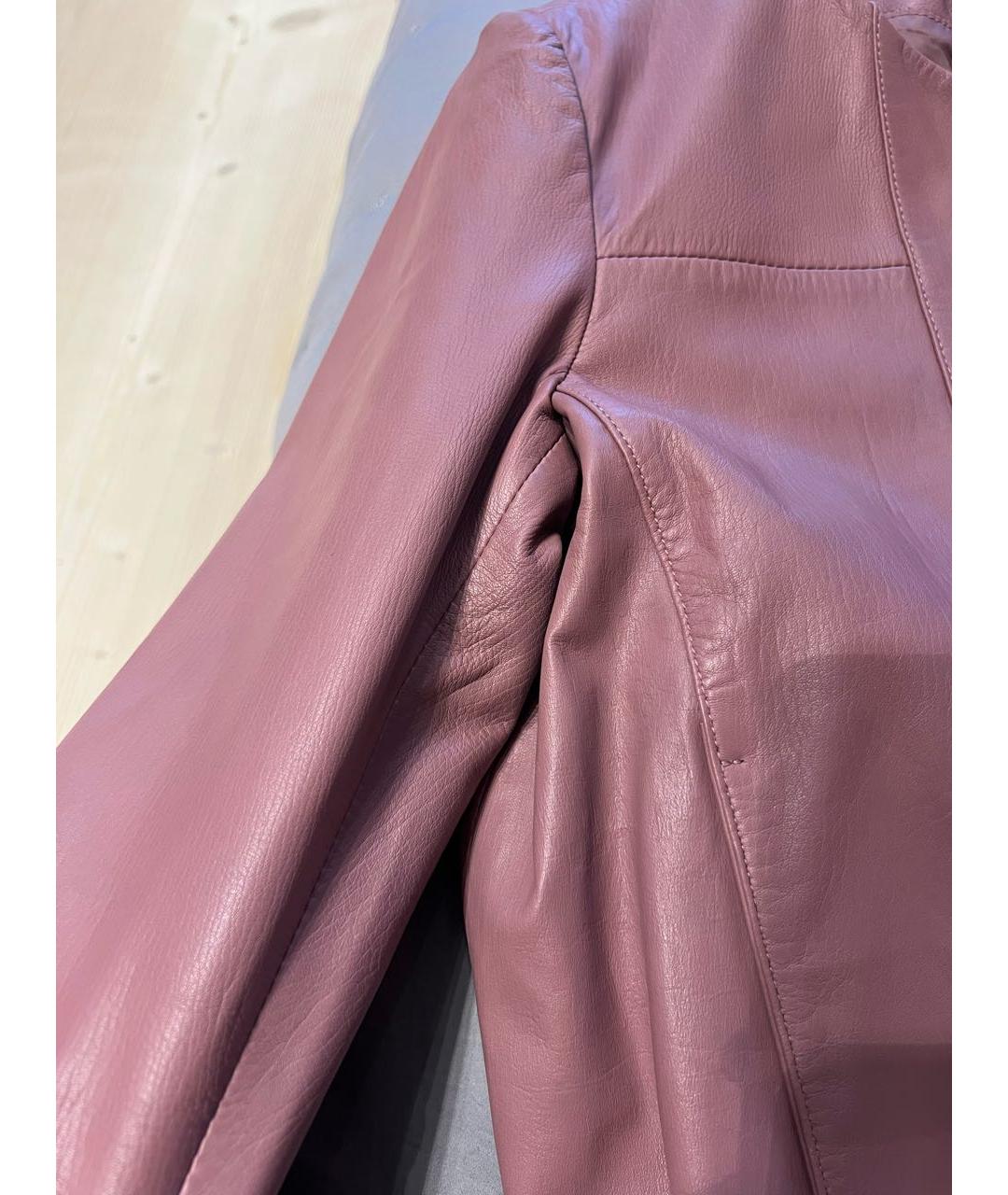 MAX MARA Розовая кожаная куртка, фото 5