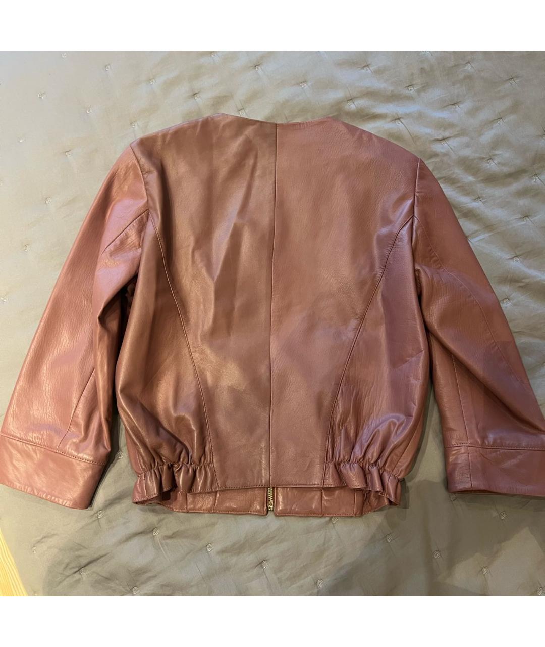 MAX MARA Розовая кожаная куртка, фото 2