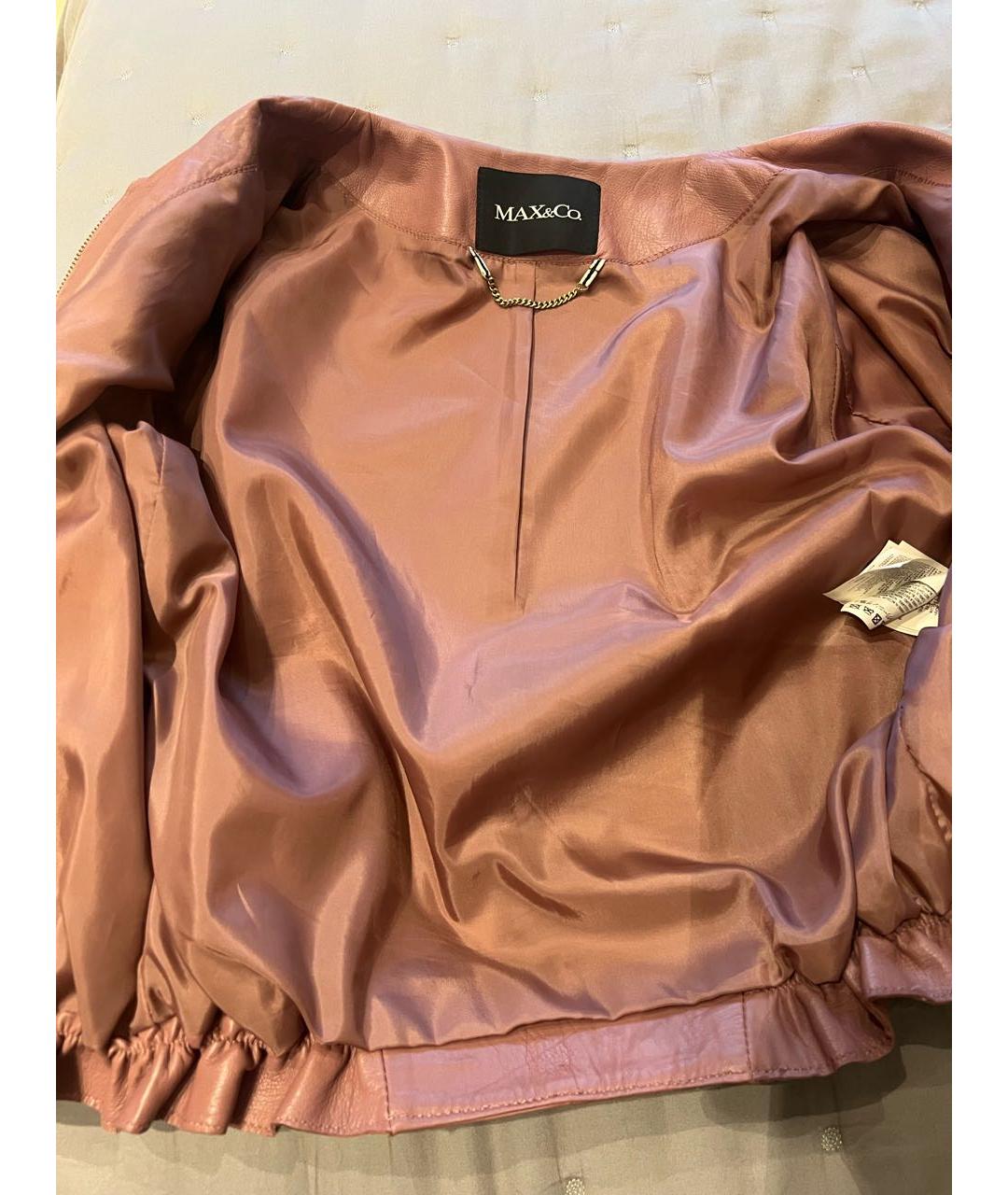 MAX MARA Розовая кожаная куртка, фото 3