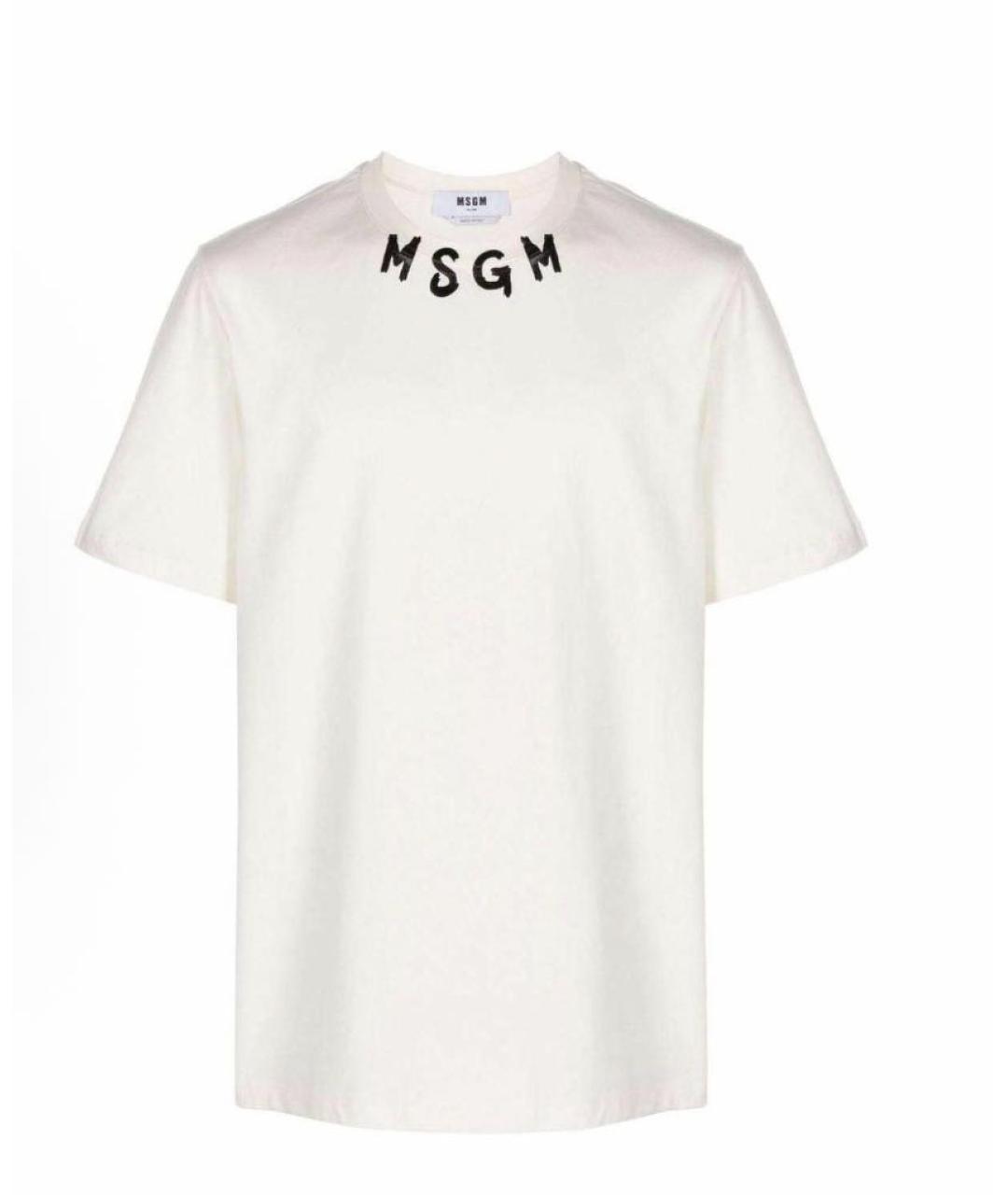 MSGM Белая хлопковая футболка, фото 1