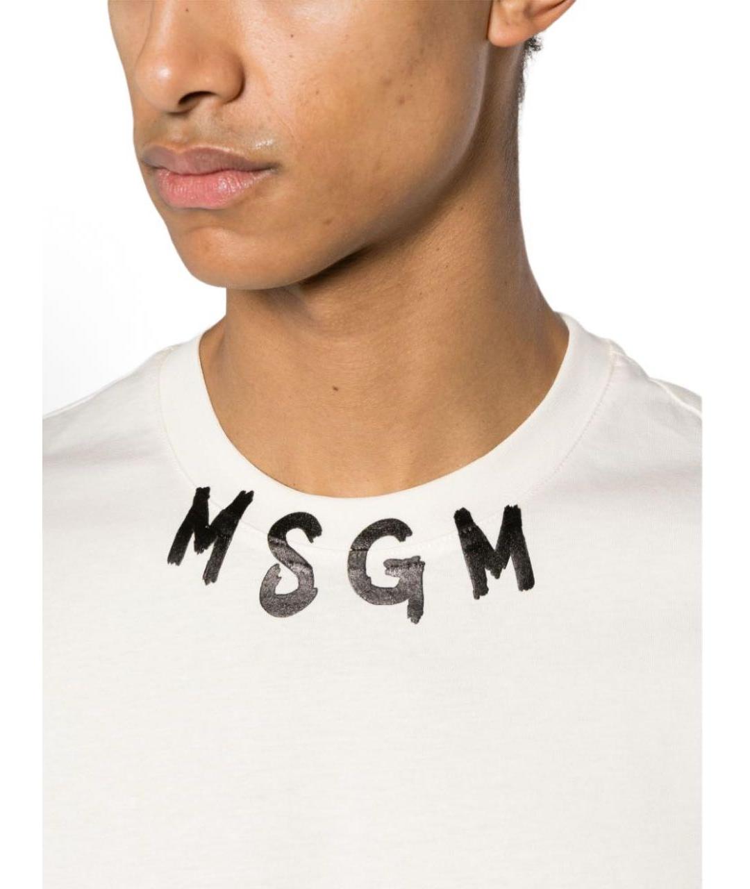 MSGM Белая хлопковая футболка, фото 3