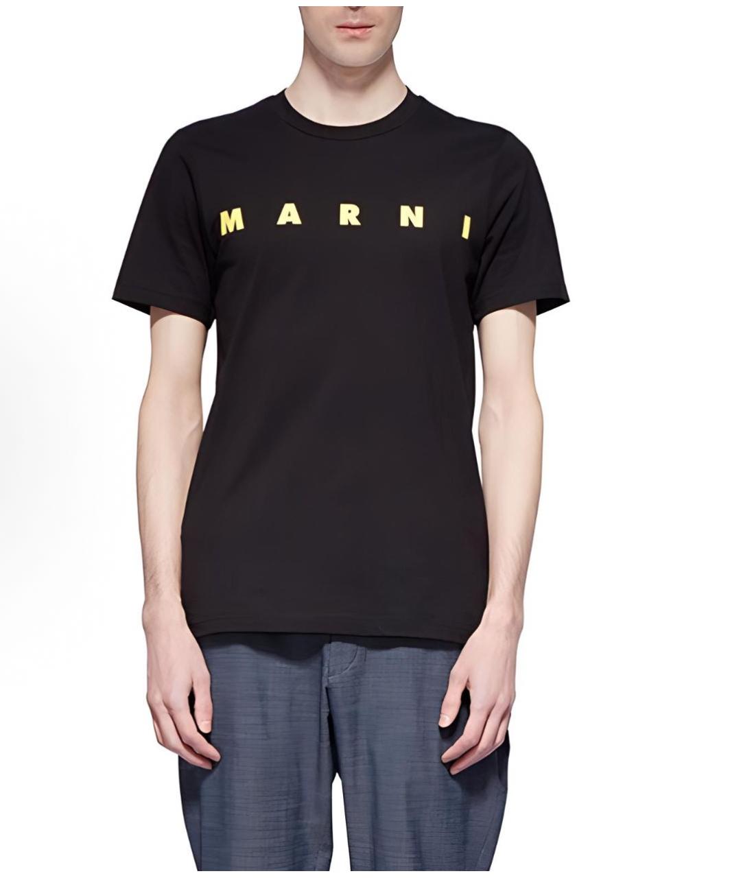 MARNI Черная хлопковая футболка, фото 3