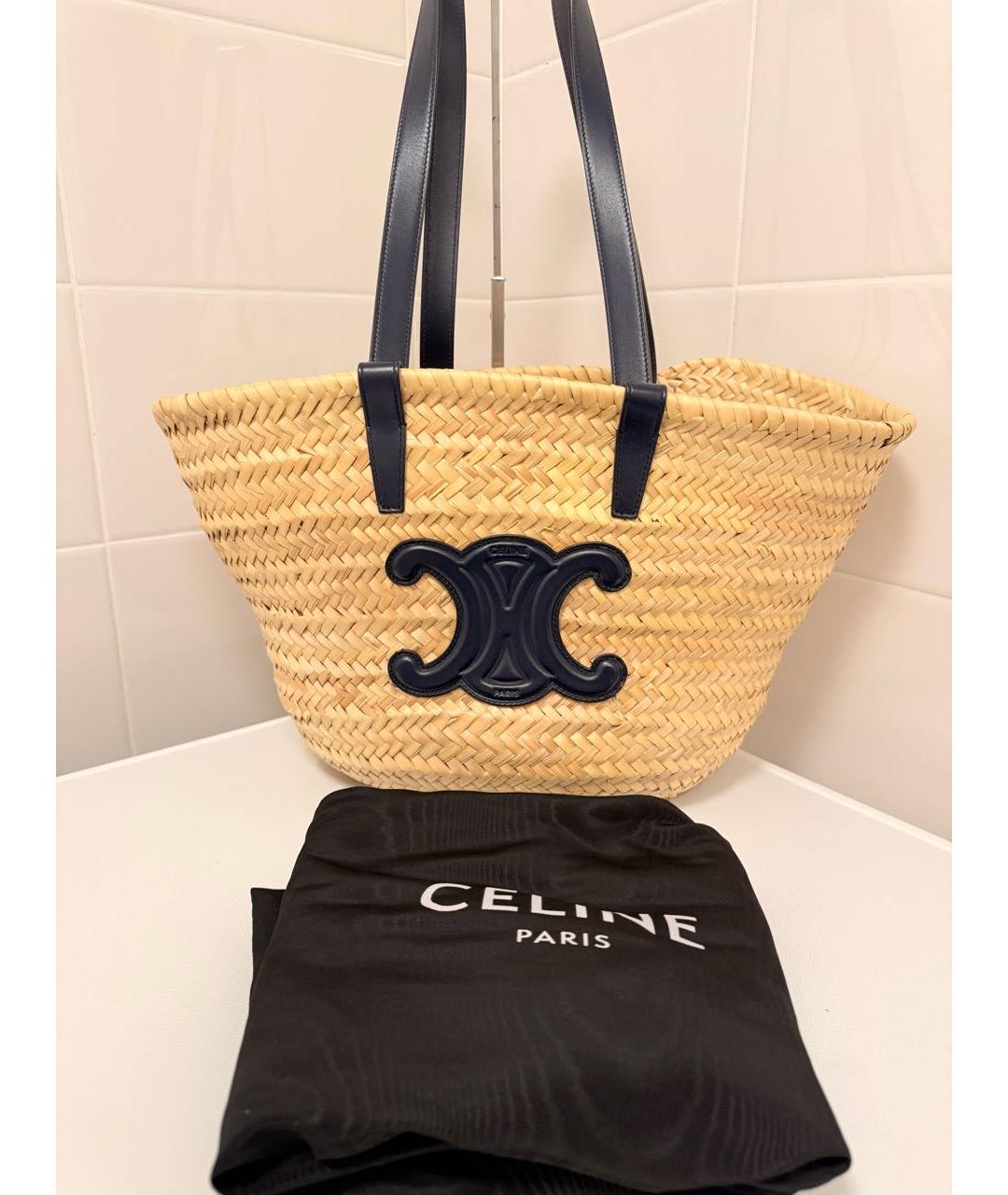 CELINE Бежевая пляжная сумка, фото 2