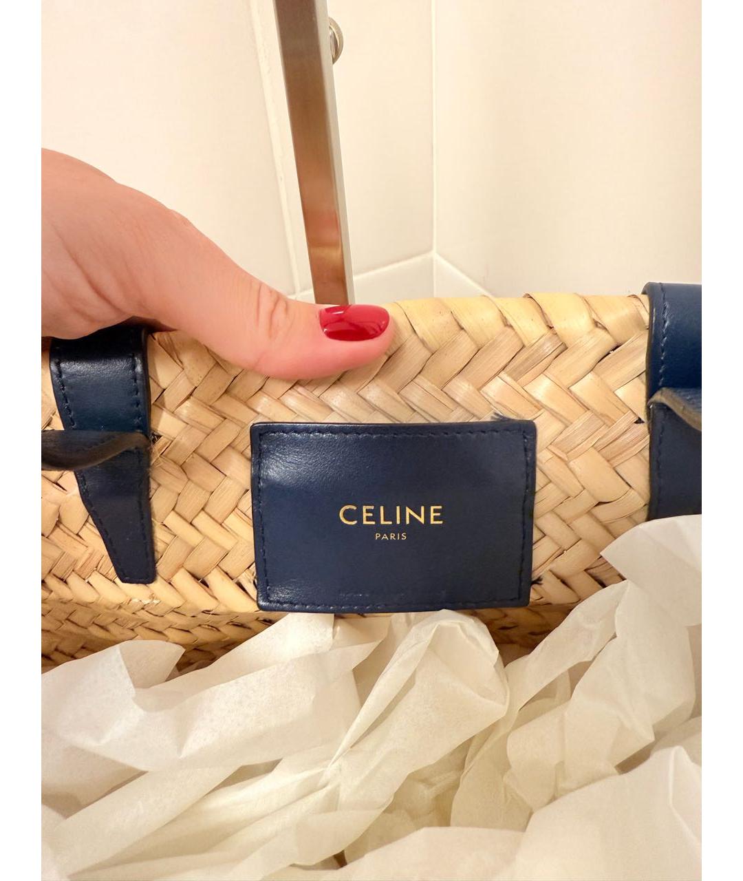 CELINE Бежевая пляжная сумка, фото 6