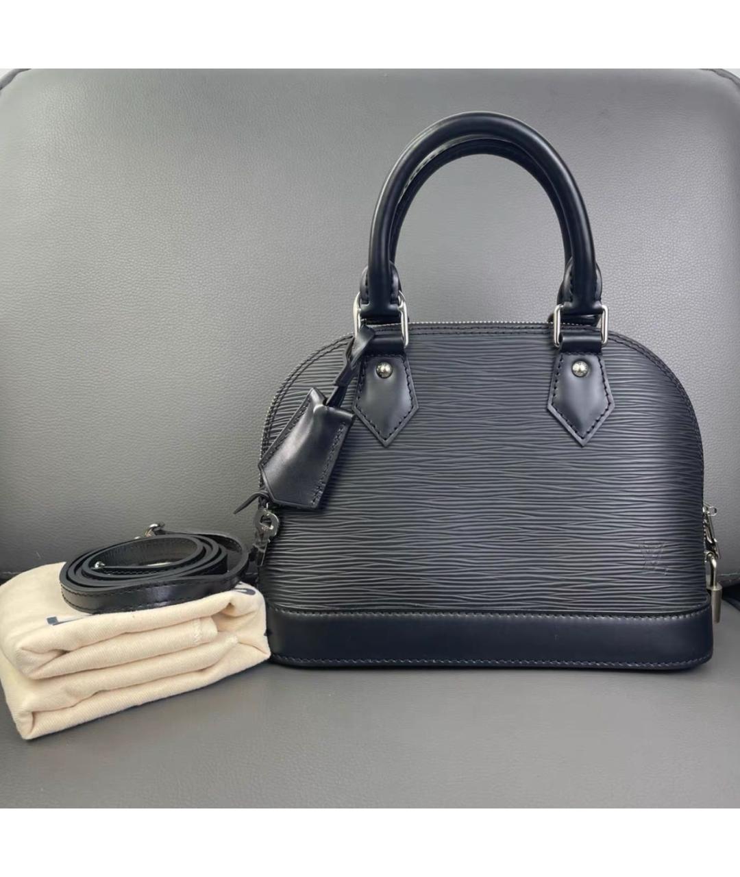 LOUIS VUITTON Черная кожаная сумка через плечо, фото 9