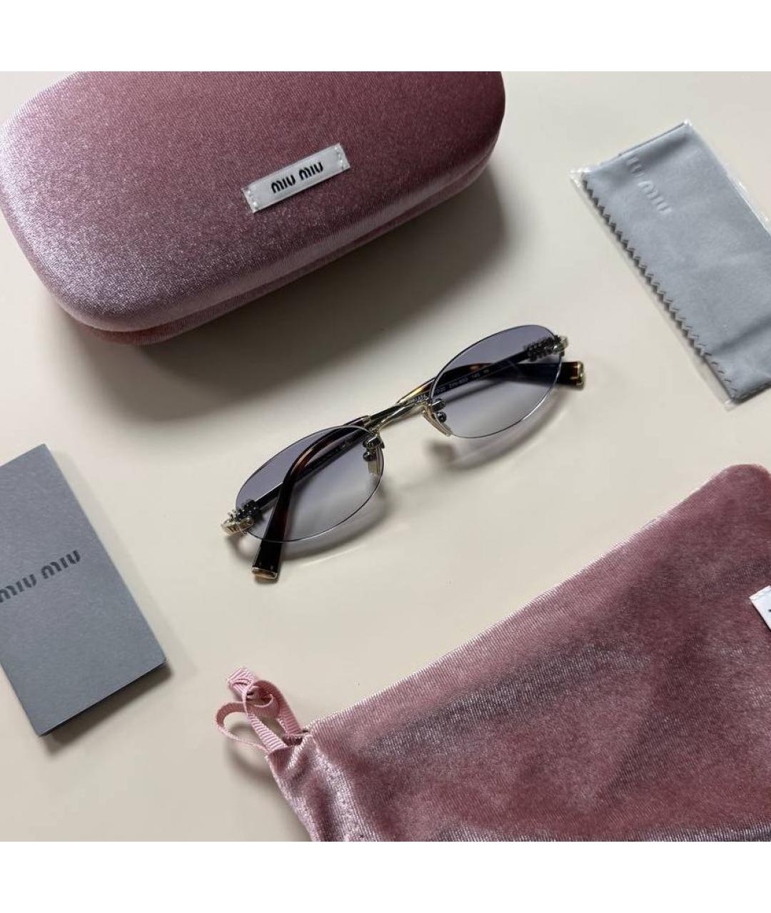 MIU MIU Золотые солнцезащитные очки, фото 2